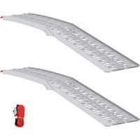 Rampe de moto pliable 340 kg par rampe 2 pcs Argenté Aluminium