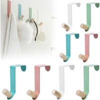 8 Pièces Porte Manteau pour Porte, Crochet de Porte en Fer, Patere Porte Manteau sans Percage en Forme de Z, Crochet Porte Manteau pour Chambre, Cuisine, Salle de Bains (4 Couleurs)