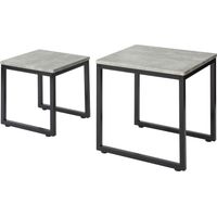 Sobuy – Tables basses gigognes 2 pièces – MDF E1 et fer – Dimensions 50x50cm et 40x40cm – Capacité 15kg/table – FBT42HG
