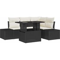 Maison Exclusive - Conjunto de sofá de jardín 5 pcs Negro ratán s