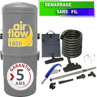 Aspirateur central type ALDES, Airflow 1600 (surface jusqu’à 300 m²) + set accessoires - Garantie 5 ans