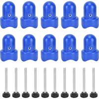 10 Pièces Bouchon de Poteau pour Enceinte de Trampoline avec Vis, Accessoire Sécurisé pour Barre de Protection Bleu