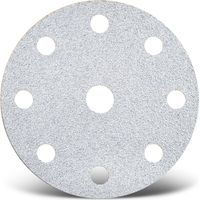 MENZER White Disques abrasifs auto-agrippants, 150 mm, 9 trous, p. Ponceuses excentriques, Corindon normal (Lot de 50) G100