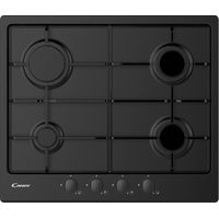 Candy – Plaque de cuisson à gaz encastrable 4 feux 60 cm – Puissance 7000 W – Commande en haut à l'avant – Noir