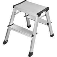 Scala pieghevole in alluminio 7house, 2 gradini, argento, 46x36x40 cm