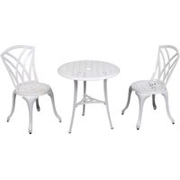 Inko Bistro-Set Chester Alu-Guss Tisch Ø 66 cm Stühle ohne Armlehnen 2 versch. Farben bronze