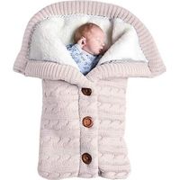 Nouveau-né Bébé Swaddle Couverture Sac de Couchage Bébé Poussette Wrap Nap Couverture Plus Velvet Épais Tricot Doux Chaud