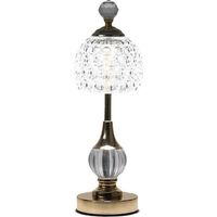 Lampe de table en cristal sans fil - 3 couleurs - Lampe de table LED vintage - Lampe de table LED sans fil - Lampe de table sans fil - Lampe de table à batterie - Intensité variable [Classe énergétiqu
