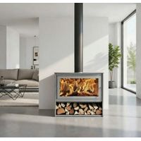Vexta 1000 Panorama-Holzofen / Hoher Wirkungsgrad 85 % / 9,5 kW / Dreifachverbrennung / Heizvolumen 350 m³