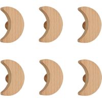 Holzknöpfe, 6 Stück, Sternwolke, Kinder, Holzgriff, Schranktür, Schublade, Holzgriff, Möbel, Einzellochgriff, kleiner Mond