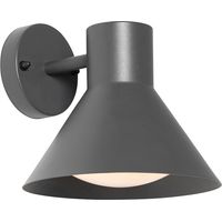 QAZQA Industrial Lámpara de pared exterior industrial gris oscuro cono IP44 - Natas Acero /Vidrio Redonda Adecuado para LED Max. 1 x 40 Watt
