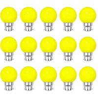Lot de 15 ampoules Led Jaunes B22 Incassables - Guirlandes guinguette - Culot baïonnette