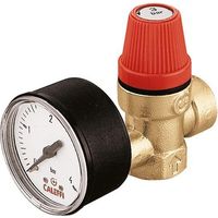Zertifiziertes normales Sicherheitsventil, mit Manometer. Anschlüsse 1/2", Einstellung 2,5 bar Caleffi 313425 1/2" - 2,5 bar