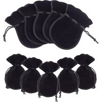 30 sacs à cordon en velours de 12 x 9 cm, sacs cadeaux citrouille noirs