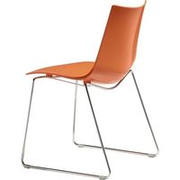 Chaise design, Lot de 2 chaises Zebra avec pied luge par Scab Orange en Plastique, Scab design
