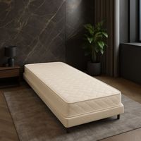 Colchón Muy Firme de Contact con Memoria de Forma 60 Kg/m³ para Sofá Cama + Protector 90x200x9 cm - 5 Zonas de Confort - Relleno 100% poliéster - Núcleo 100% poliuretano de látex de Alta Resiliencia