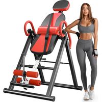 Relax Zone - Panca per pesi invertita - Gravity Trainer - Tavolo di inversione per esercizi per la schiena - Estensione della schiena - Rosso