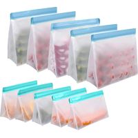 Reusable Food Storage Bags Stand Up, Ziplock Reusable Freezer Bags, Leakproof Storage Gallon Bags
