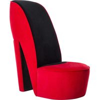 Vidaxl – Chaise en forme de talon haut rouge velours – Design unique – Dimensions 43 x 82,5 x 85,5 cm – Capacité de charge 110 kg