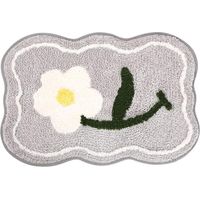 Tapis de salle de bain absorbant antidérapant à motif floral simple, tapis d'entrée frais, tapis de sol pour chambre, tapis de porte