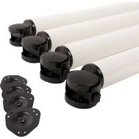4er Set rollende Tischbeine Tischbeine auf Rolle mit Bremse ø 50mm Metall Weiss