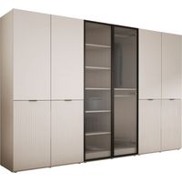 Armadio: Beige Sabbia / Vetro Scanalato, 300 x 200 x 51 cm