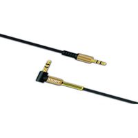 1m Aux Kabel 3.5 mm Klinke Eingang Einfach Audio für Lautsprecher Android Handy Tablet Autoadio PC Anlage Hifi Schwarz/Gold