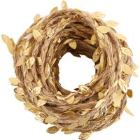 Guirlande de lierre artificiel 10m en chanvre tressé, décoration DIY pour mariage, fête et maison, doré