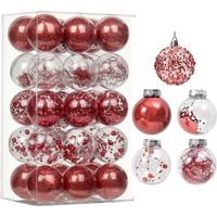 30 palline di Natale da 6 cm, decorazioni per l'albero di Natale, palline di Natale in plastica, ornamenti decorativi scintillanti da appendere per Natale
