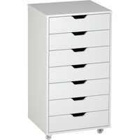 Classeur de bureau sur roulettes, 7 tiroirs, organiseur pour documents A4 ou format lettre, rangement pratique pour bureau