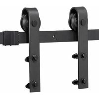 Rail de porte coulissante de 200 cm – Acier au carbone étanche – Convient aux portes en bois jusqu'à 100 kg – Installation rapide