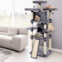 Arbre a chat de 170 cm arbre a grimper arbre a chat arbre a chat meubles a gratter poteaux a chat grotte avec balles de jeu