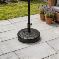 Basque Black Umbrella Parasol Base Stand Water Sand Plastic Sun Shade Garden