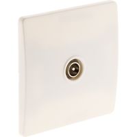 Zenitech - Presa TV Ø9,52mm Con Viti + Ganci - Compatibile con Scatole da Incasso Standard - Fissaggio con Viti e Ganci Forniti - Bianco - Certificato CE - Bianco