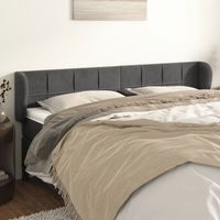 Kopfteil mit Ohren Dunkelgrau 183x23x78/88 cm Samt vidaXL