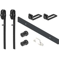 ESTEBRO puerta granero nylon 1.8 m 30x5 negro kit , El kit para puertas correderas rústicas o de granero negro está compuesto de: 1 pletina negra, 2 herrajes poleas rústicas, 2 top