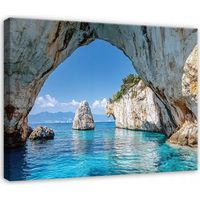 Leinwandbild Ozean und Felsen, Natur Landschaft für Schlafzimmer und Wohnzimmer, hochauflösender Druck, 60 x 40 cm