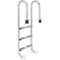 Costway – Échelle de piscine 3 marches 1,32m – Acier inoxydable anti-corrosion – Pédales antidérapantes – Installation facile
