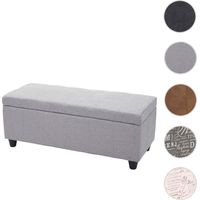 Coffre de rangement Kriens, banc, tissu/textile, 45x114x45cm - gris foncé