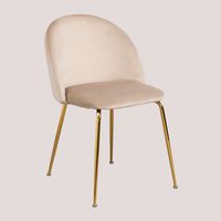 Sedia da pranzo imbottita in velluto Kana Design SKLUM Marrone Grano Dorato