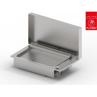 Plancha PLANET à gaz pour cuisine d'extérieur - OASI 80 Lisse Rainurée - 3 brûleurs - Inox 304 Alimentaire - Couvercle
