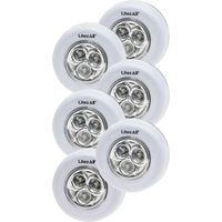 6er-Pack kabellose LED-Puck-Leuchten für die Unterbaubeleuchtung, batteriebetrieben, Ein-/Ausschalter per Fingertipp, 30 Lumen