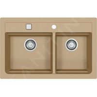 Alveus Atrox - Évier en granit 790x500 mm, avec commande de vidage, beige 1132000