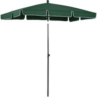Rechteckiger Gartenschirm 2 x 1,3 m mit verstellbarer Neigung und Aluminiumstange, Grün und Schwarz
