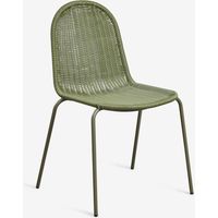 Chaise de jardin empilable en rotin synthétique Reiven SKLUM Vert Olive Intense