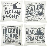 Lot de 4 housses de coussin pour décorations d'Halloween