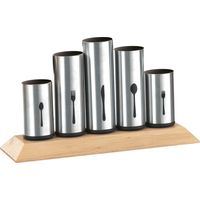 Esmeyer Pipes - Portaposate Pipes con 5 Supporti Non Regolabili in Acciaio Inox, per rispettivamente 12 coltelli, forchette, cucchiai, cucchiaini e forchette da Dessert