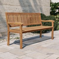 Banco de exterior de madera de acacia de 3 plazas