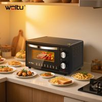 WOLTU Fornetto Elettrico 10L 800W. Forno per Pizza Elettrico. Mini Forno con Teglia. Griglia e Pinza. Temperatura tra 100-230℃. Timer 0-60 min.Nero
