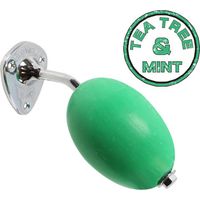 Savon rotatif vert ''Tea tree & Mint'' avec porte-savon mural en laiton chromé – Économique et naturel – 10,6 cm x 6,5 cm x 7,6 cm – Provendi